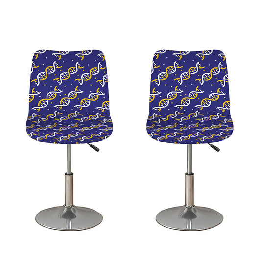 White And Yellow DNA Pattern Print Bar Stool Covers