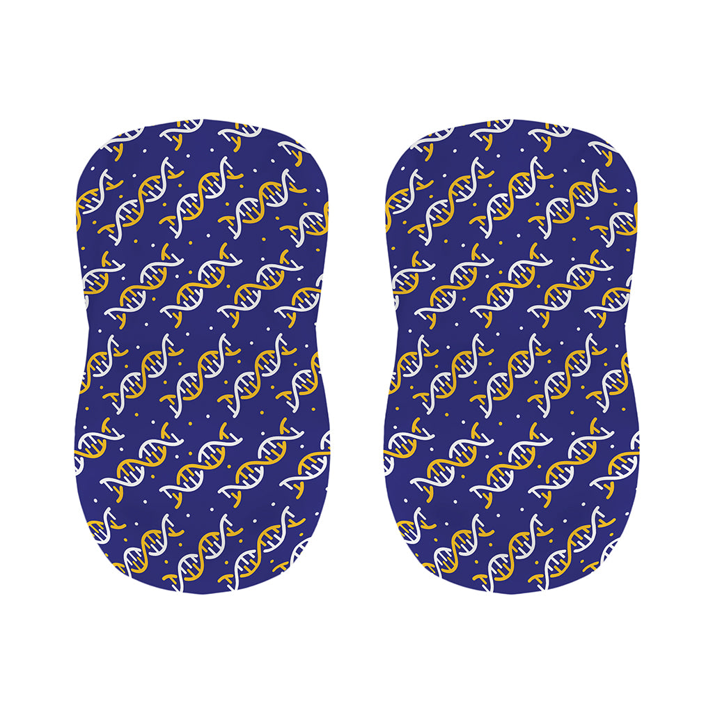 White And Yellow DNA Pattern Print Bar Stool Covers