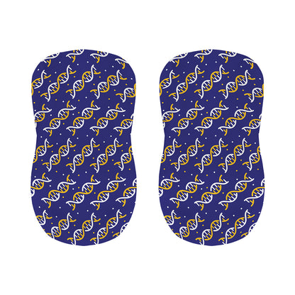 White And Yellow DNA Pattern Print Bar Stool Covers