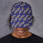 White And Yellow DNA Pattern Print Baseball Cap