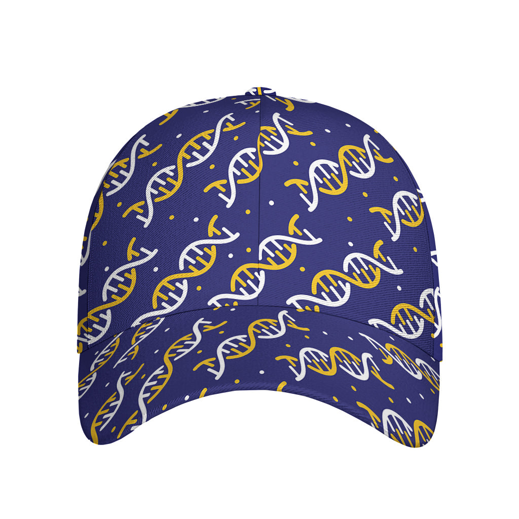 White And Yellow DNA Pattern Print Baseball Cap