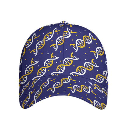 White And Yellow DNA Pattern Print Baseball Cap