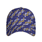 White And Yellow DNA Pattern Print Baseball Cap