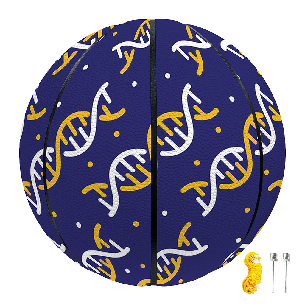 White And Yellow DNA Pattern Print Basketball