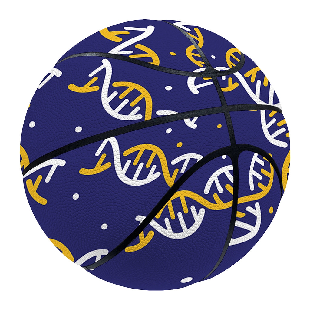 White And Yellow DNA Pattern Print Basketball