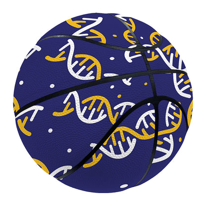 White And Yellow DNA Pattern Print Basketball