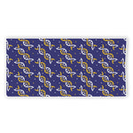 White And Yellow DNA Pattern Print Beach Towel