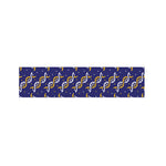White And Yellow DNA Pattern Print Bed Runner