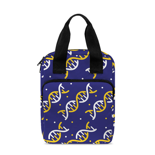 White And Yellow DNA Pattern Print Bible Tote Bag