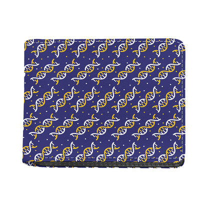 White And Yellow DNA Pattern Print Bifold Wallet