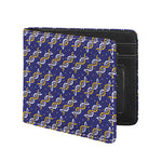 White And Yellow DNA Pattern Print Bifold Wallet