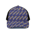 White And Yellow DNA Pattern Print Black Mesh Trucker Hat