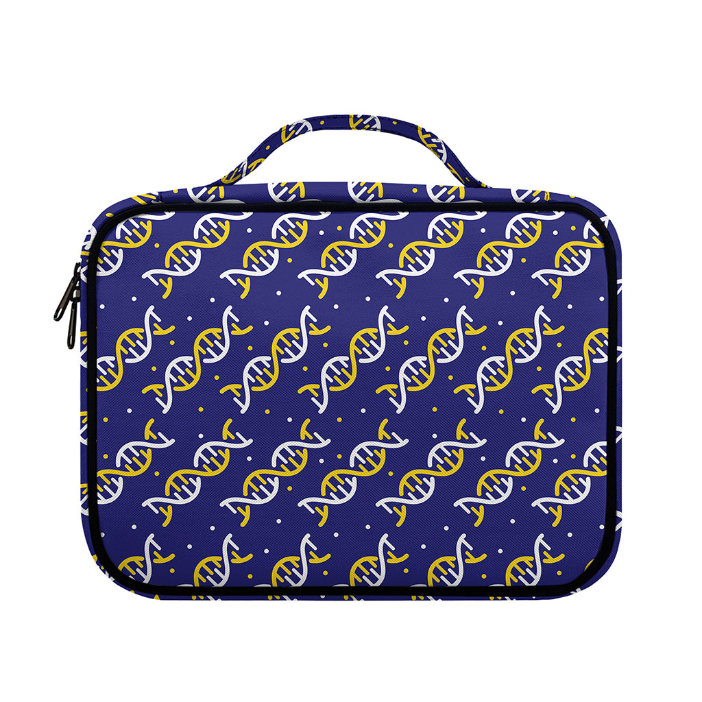 White And Yellow DNA Pattern Print Briefcase Bible Bag