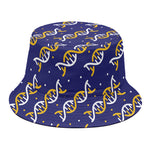White And Yellow DNA Pattern Print Bucket Hat