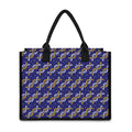 White And Yellow DNA Pattern Print Canvas Tote Bag