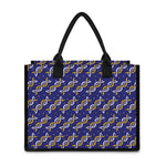 White And Yellow DNA Pattern Print Canvas Tote Bag