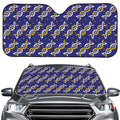 White And Yellow DNA Pattern Print Car Windshield Sun Shade
