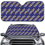 White And Yellow DNA Pattern Print Car Windshield Sun Shade