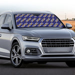 White And Yellow DNA Pattern Print Car Windshield Sun Shade