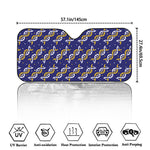 White And Yellow DNA Pattern Print Car Windshield Sun Shade