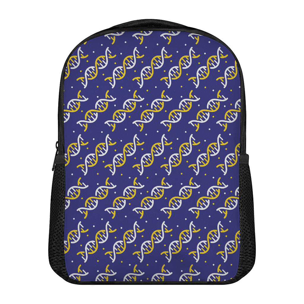 White And Yellow DNA Pattern Print Casual Backpack