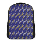 White And Yellow DNA Pattern Print Casual Backpack