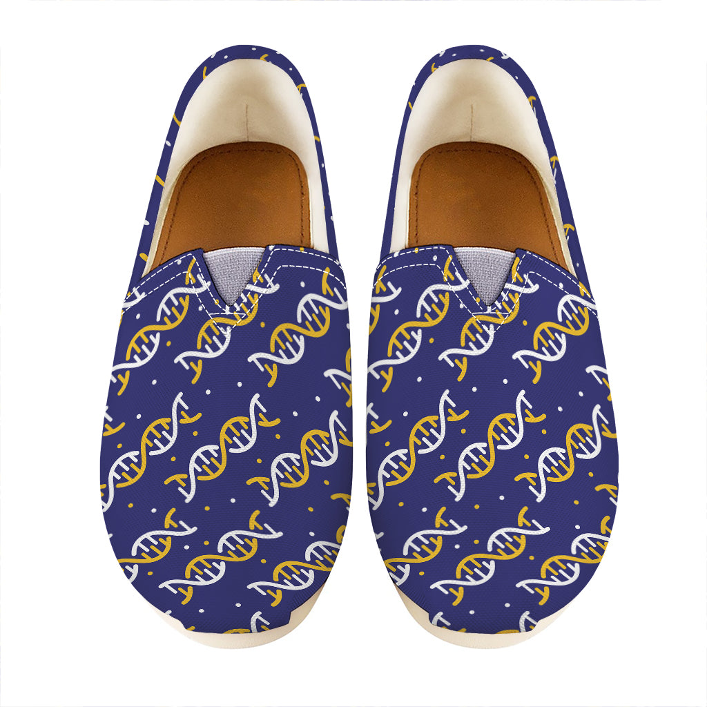 White And Yellow DNA Pattern Print Casual Shoes