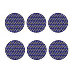 White And Yellow DNA Pattern Print Coaster Set
