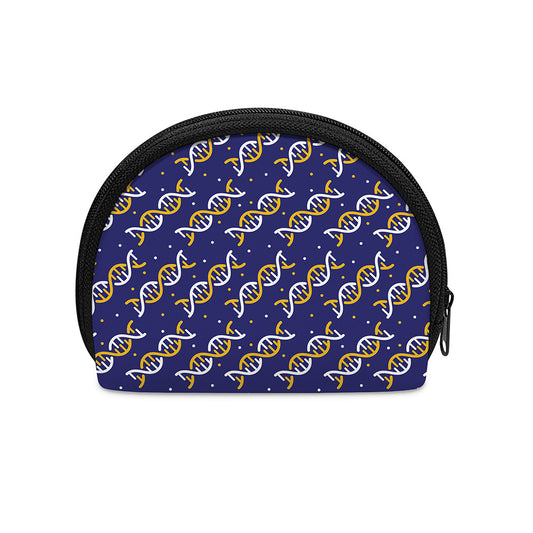 White And Yellow DNA Pattern Print Coin Purse