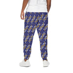 White And Yellow DNA Pattern Print Cotton Pants