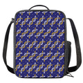White And Yellow DNA Pattern Print Crossbody Lunch Bag