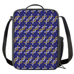 White And Yellow DNA Pattern Print Crossbody Lunch Bag