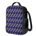 White And Yellow DNA Pattern Print Crossbody Lunch Bag