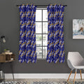 White And Yellow DNA Pattern Print Grommet Curtain Panels