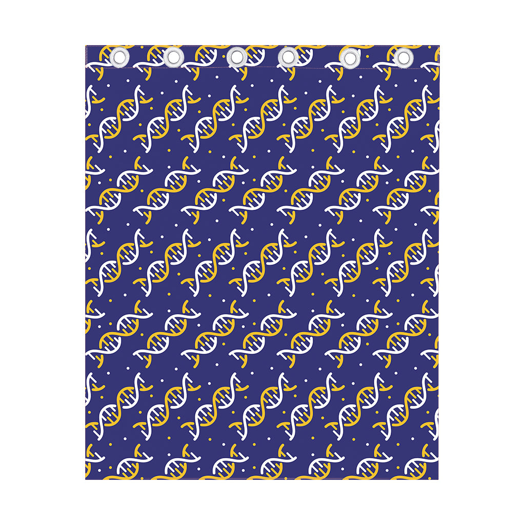 White And Yellow DNA Pattern Print Curtain