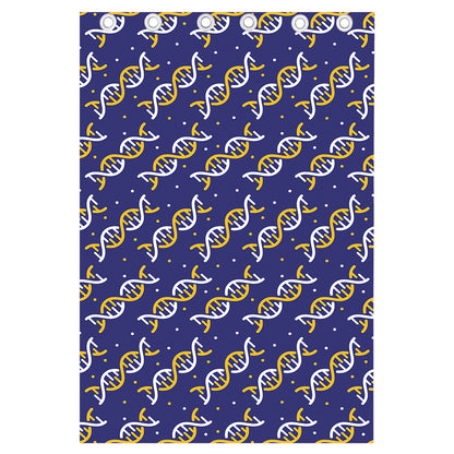White And Yellow DNA Pattern Print Curtain