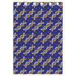 White And Yellow DNA Pattern Print Curtain