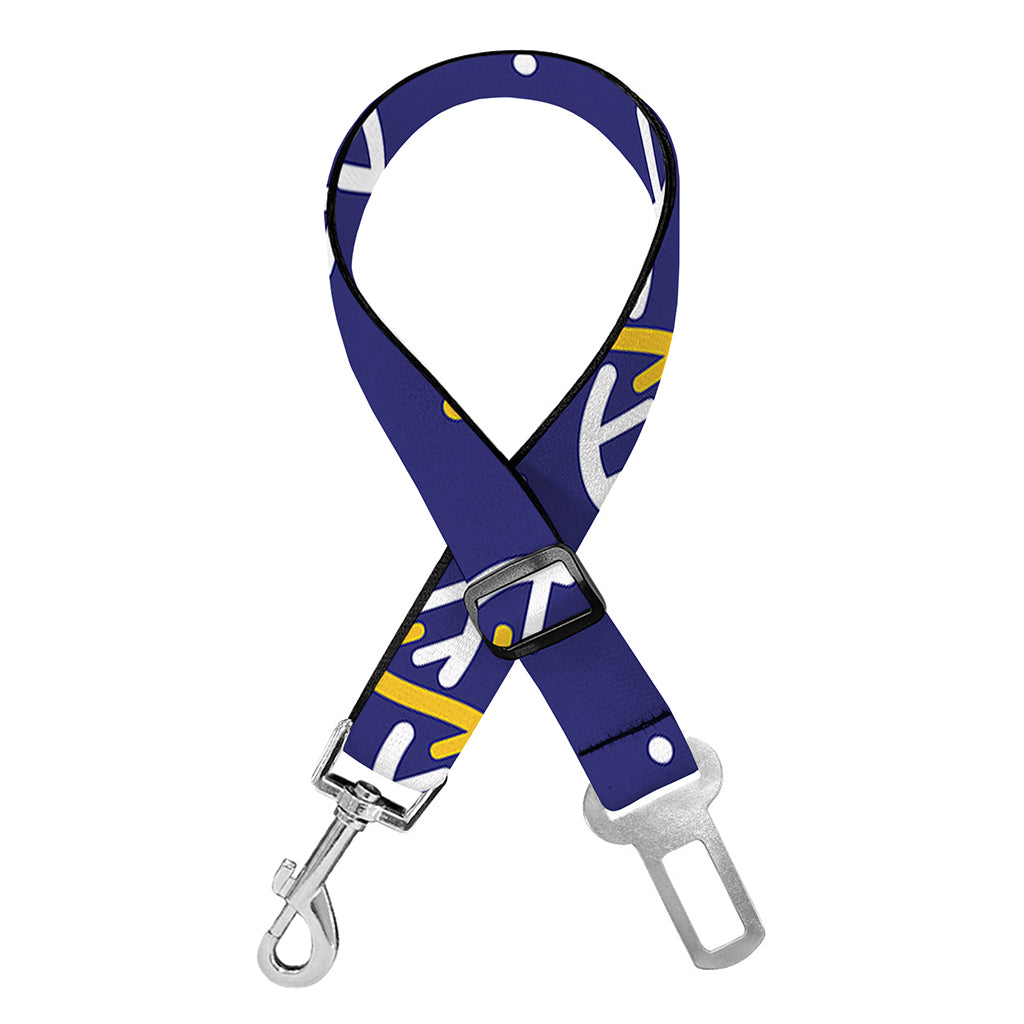 White And Yellow DNA Pattern Print Dog Seat Belt