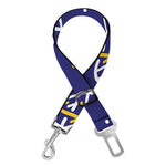 White And Yellow DNA Pattern Print Dog Seat Belt
