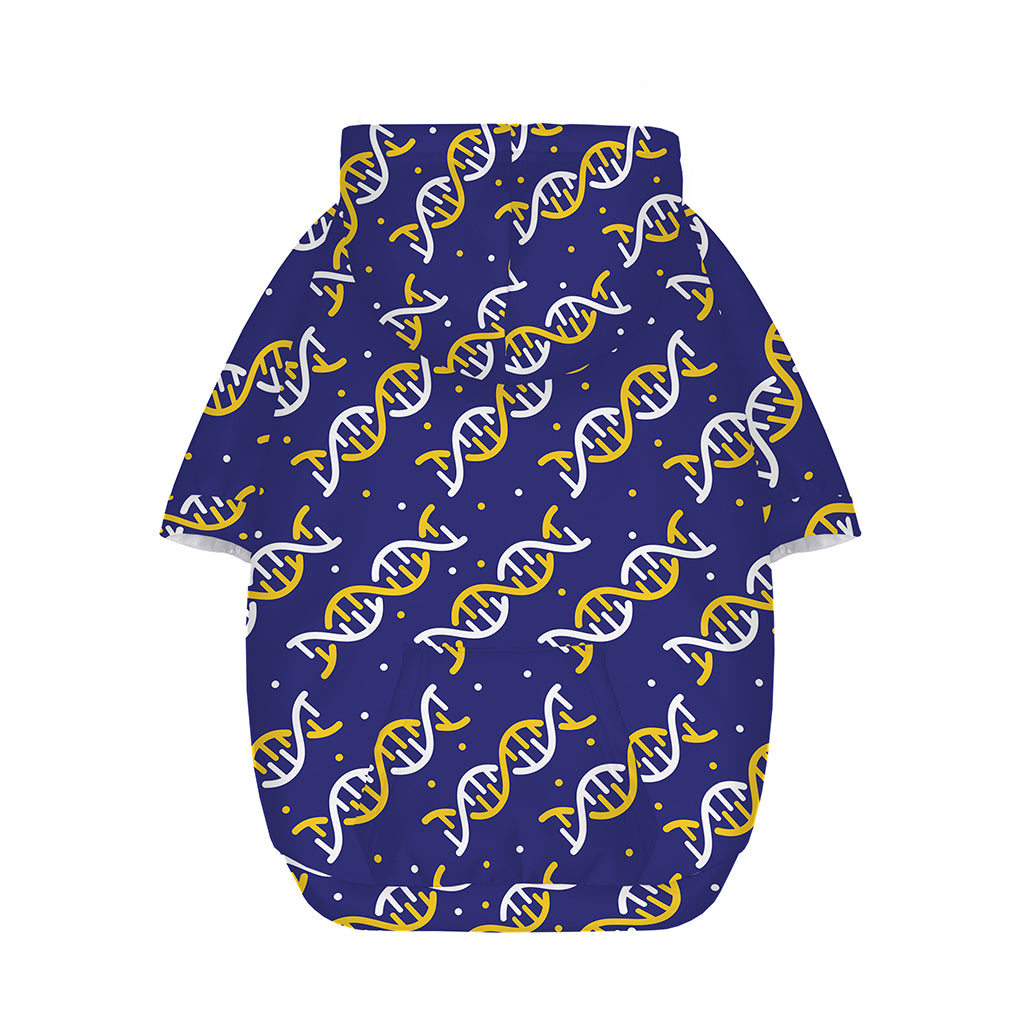 White And Yellow DNA Pattern Print Dog Zip Up Hoodie