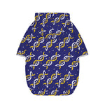 White And Yellow DNA Pattern Print Dog Zip Up Hoodie