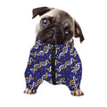 White And Yellow DNA Pattern Print Dog Zip Up Jacket