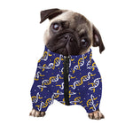 White And Yellow DNA Pattern Print Dog Zip Up Jacket