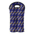 White And Yellow DNA Pattern Print Double Neoprene Wine Tote