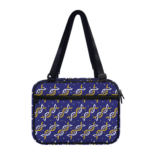 White And Yellow DNA Pattern Print Double Strap Bible Bag