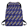 White And Yellow DNA Pattern Print Drawstring Backpack