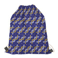White And Yellow DNA Pattern Print Drawstring Bag