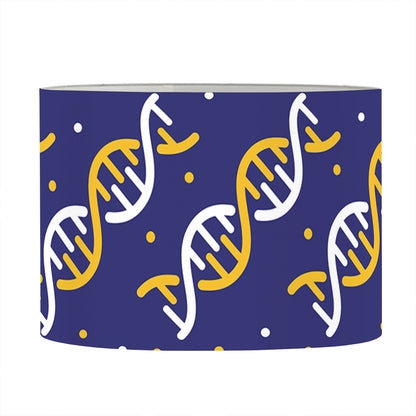 White And Yellow DNA Pattern Print Drum Lamp Shade