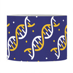 White And Yellow DNA Pattern Print Drum Lamp Shade