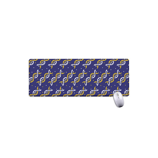 White And Yellow DNA Pattern Print Extended Mouse Pad